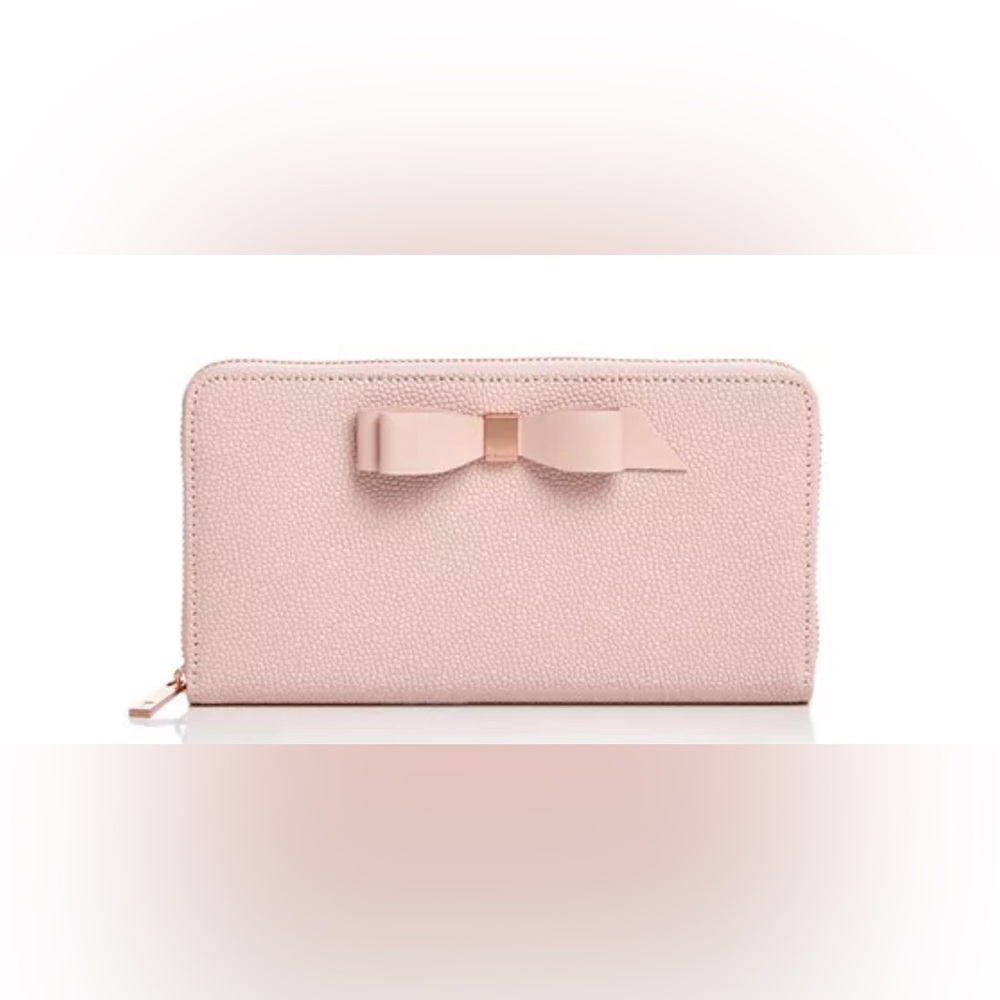 NWT Authentic Luxury Minimalist Ted Baker Aine Bow Zip Around Matinee Wallet